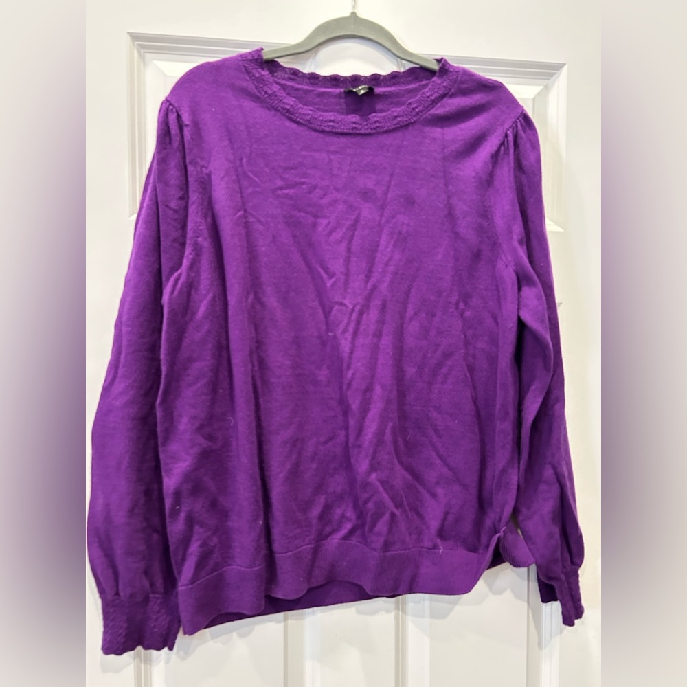 Talbots Purple Scoopneck Crew Sweater